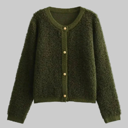 Cozy Women's Cardigan Sweater with Chic Knit Pattern