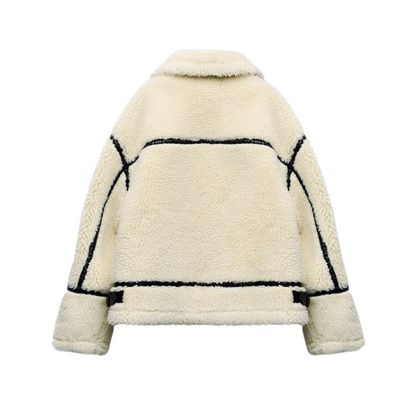 Teddy Pilot Jacket - Dilara | Trendy, Warm, Oversized & Stylish!-S-Nora Luxe