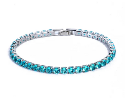 Tennis bracelet with Zirconia - Aurora-Light blue-The Livary
