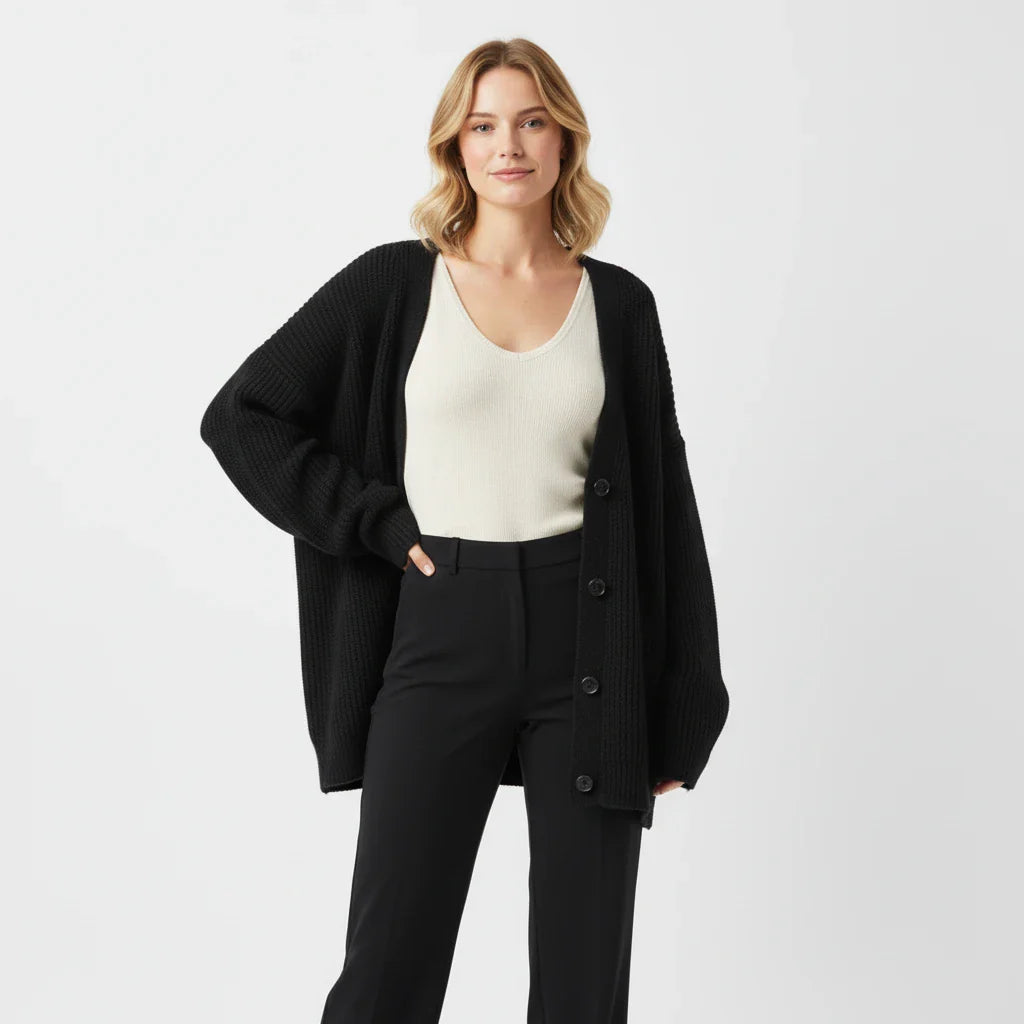 Cozy Large Knitted Women's Cardigan Sweater