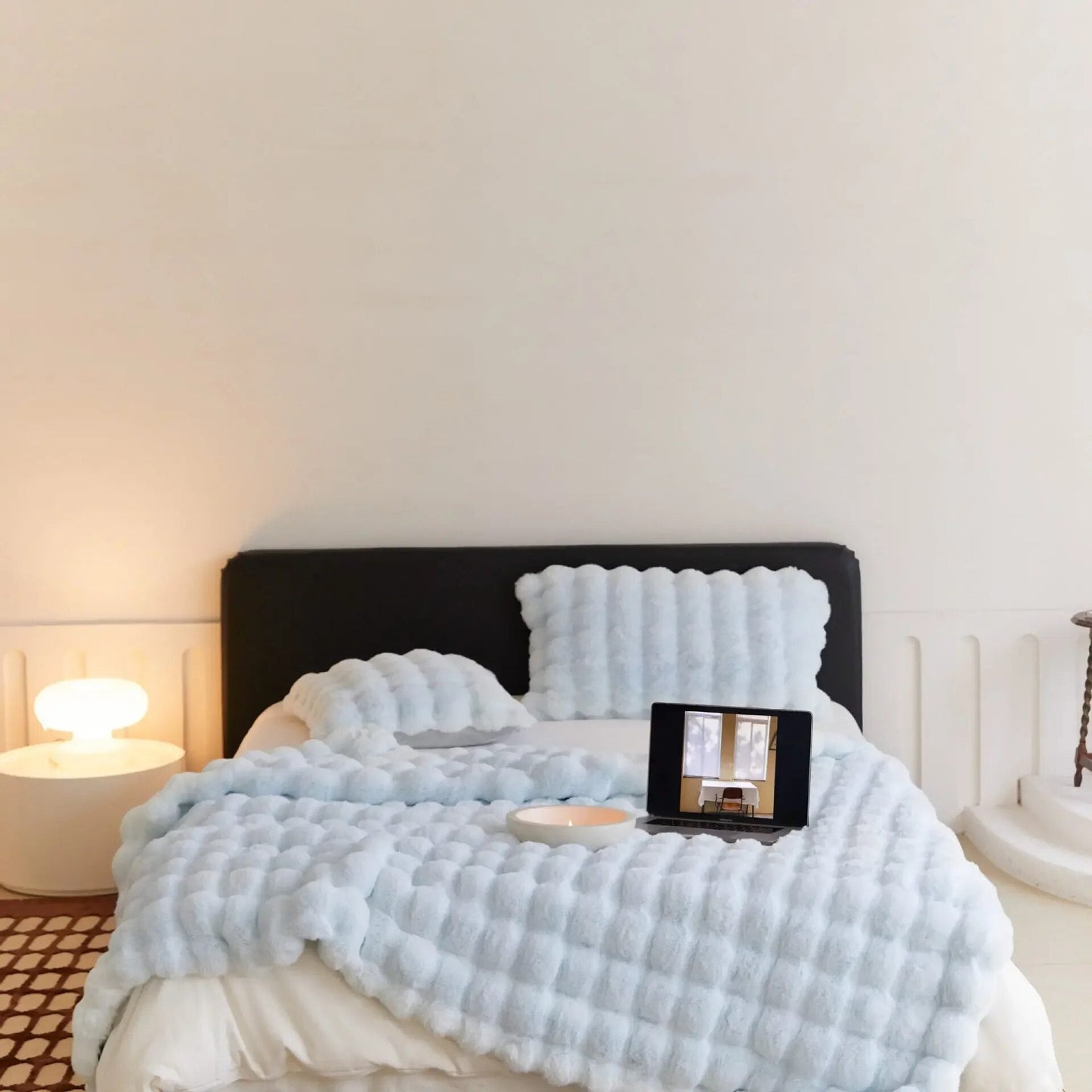 The Plush Blanket Everyone Is Talking About! - WarmWool-Heavenly blue-39x63in-Nora Luxe