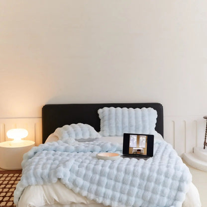 The Plush Blanket Everyone Is Talking About! - WarmWool-Heavenly blue-39x63in-Nora Luxe