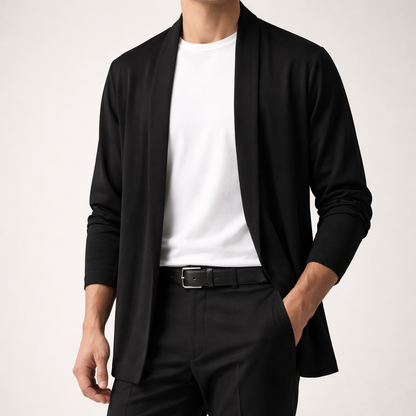 Image of Theo | Men's Long Sleeve Open Front Cardigan