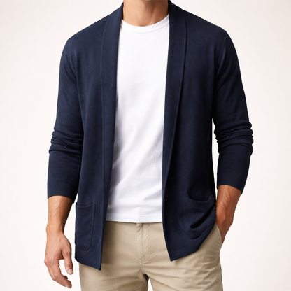 Image of Theo | Men's Long Sleeve Open Front Cardigan