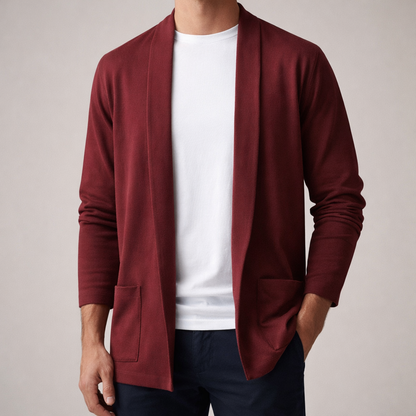 Image of Theo | Men's Long Sleeve Open Front Cardigan