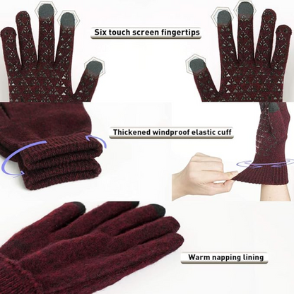 Thermal Touchscreen Winter Gloves - WarmFlex-Black-Nora Luxe