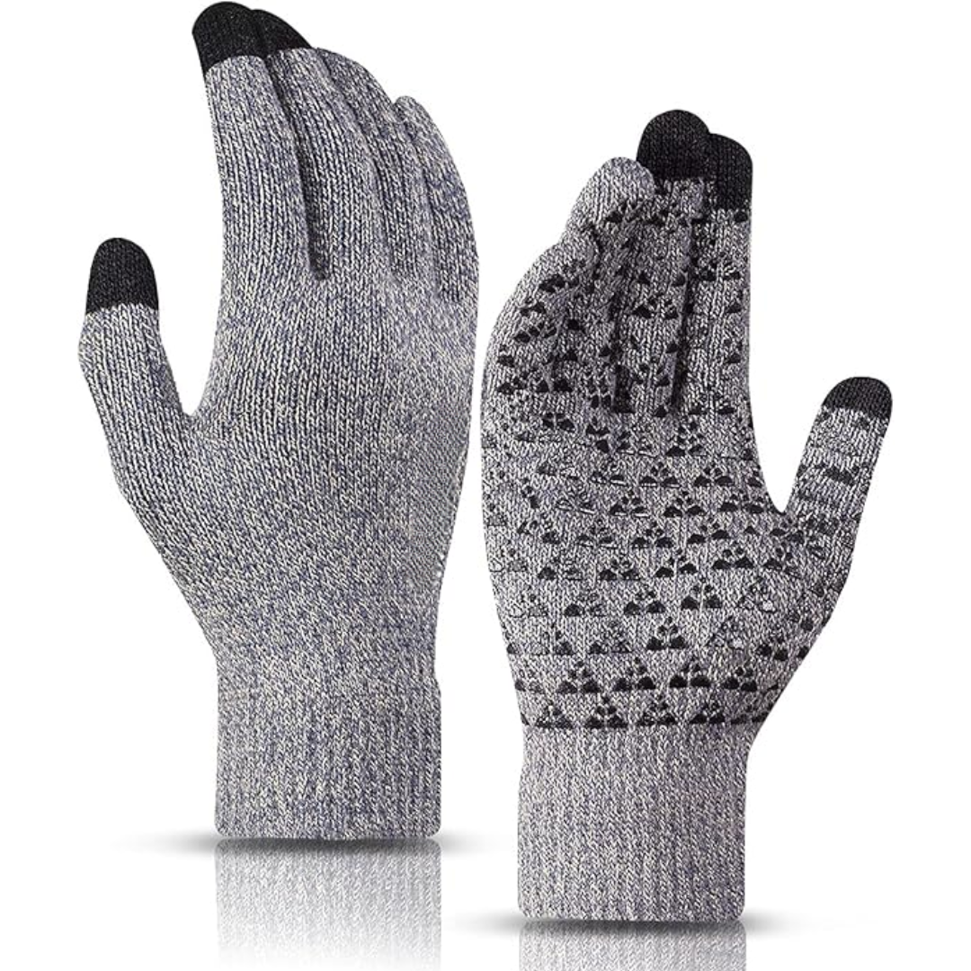 Thermal Touchscreen Winter Gloves - WarmFlex-Light Gray-Nora Luxe