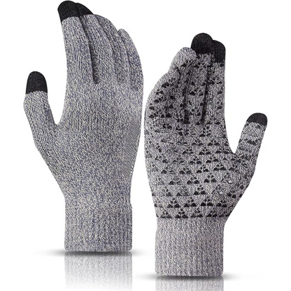 Thermal Touchscreen Winter Gloves - WarmFlex-Light Gray-Nora Luxe
