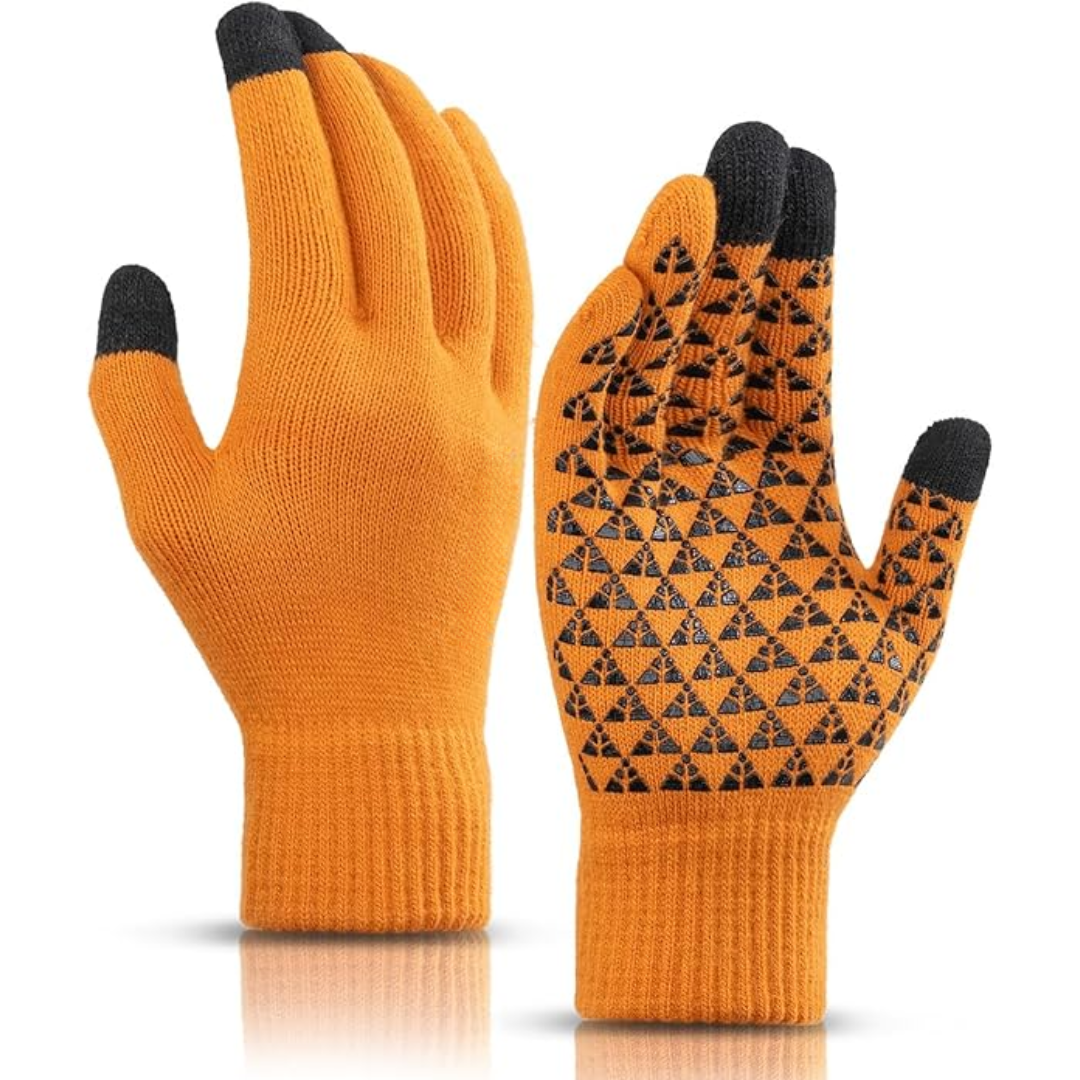 Thermal Touchscreen Winter Gloves - WarmFlex-Orange-Nora Luxe