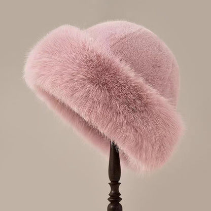 Warm Fitted Fur Beanie Hat - Nocini