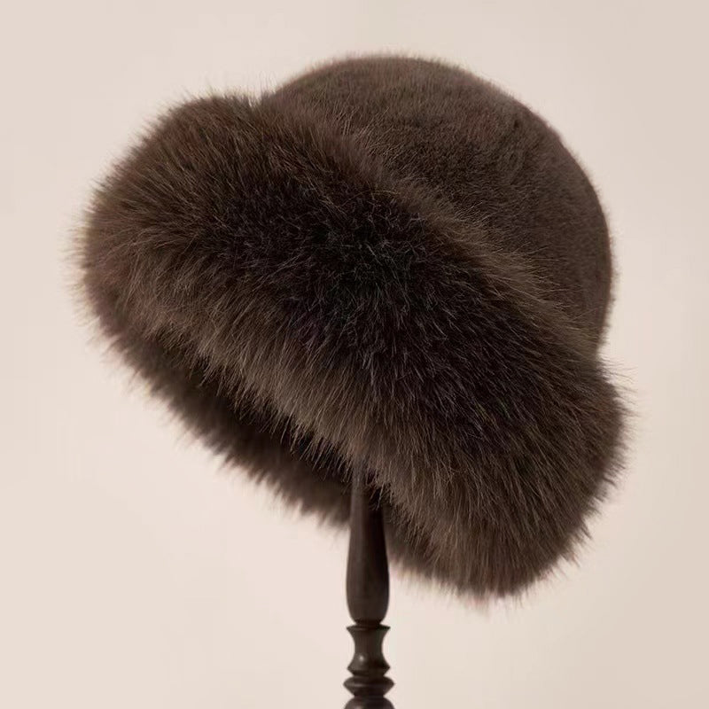 Warm Fitted Fur Beanie Hat
