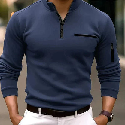 Men's Regular Fit Half Zip Pullover Jacket - Nocini