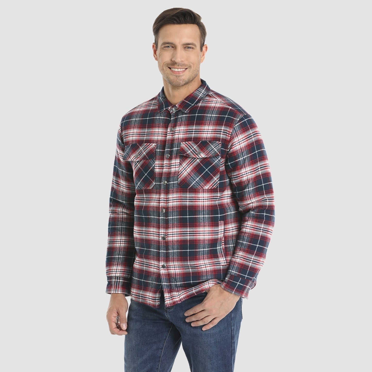 Thorne - Warm Plaid Shirt Jacket for Men