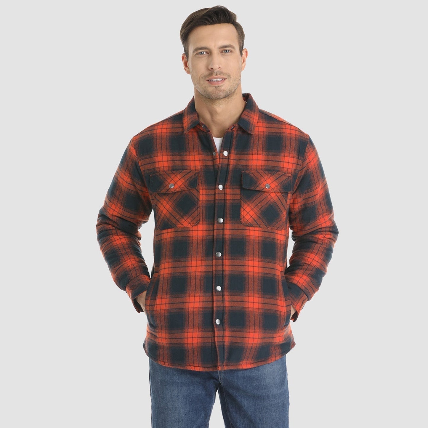 Thorne - Warm Plaid Shirt Jacket for Men