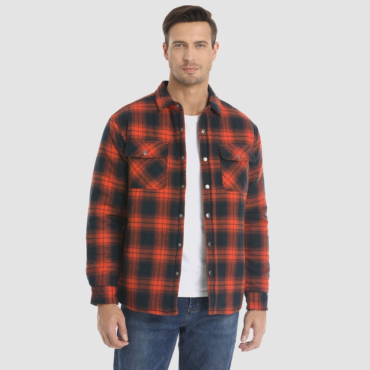 Thorne - Warm Plaid Shirt Jacket for Men