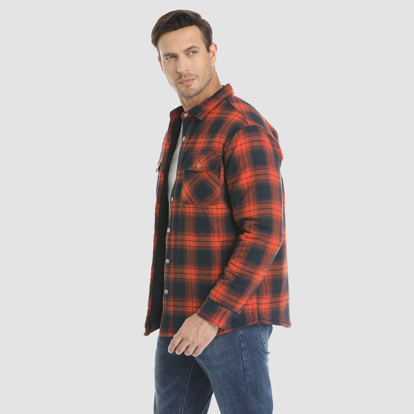 Thorne - Warm Plaid Shirt Jacket for Men