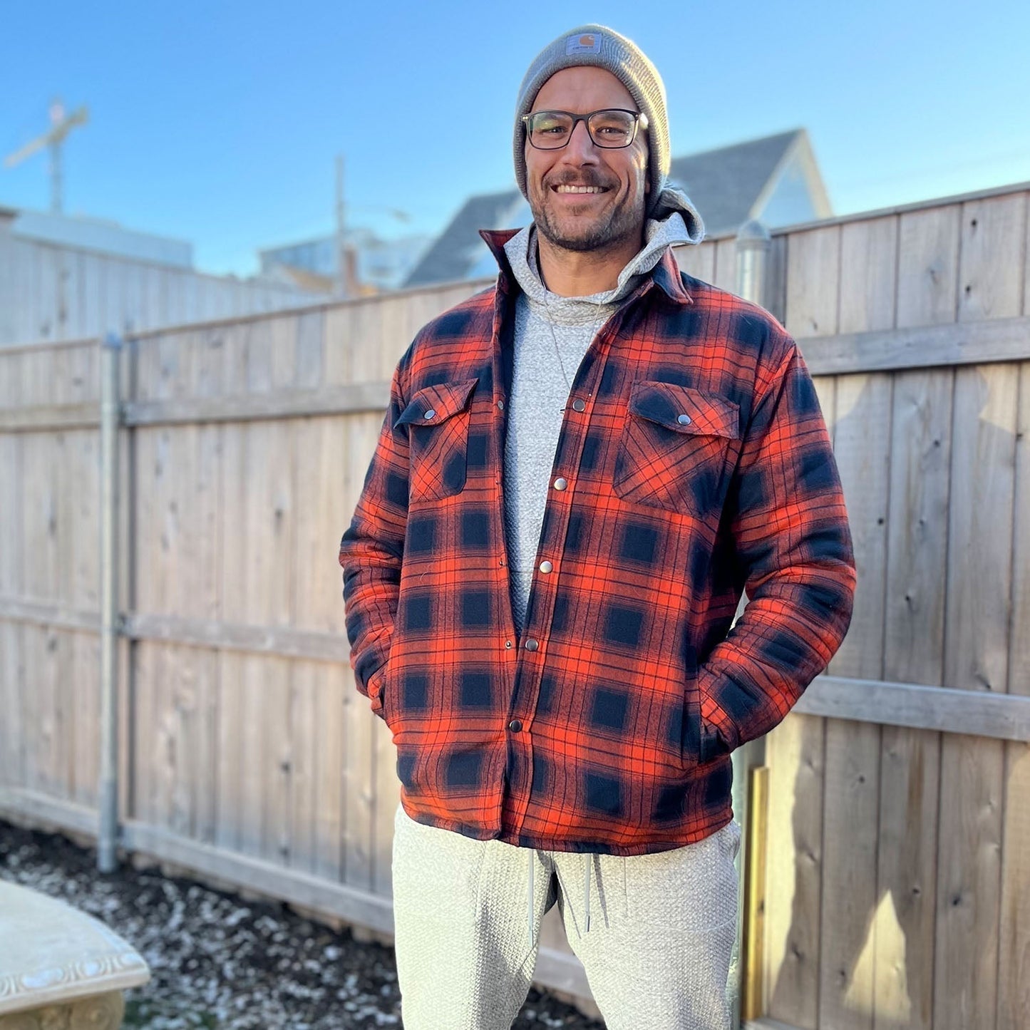 Thorne - Warm Plaid Shirt Jacket for Men