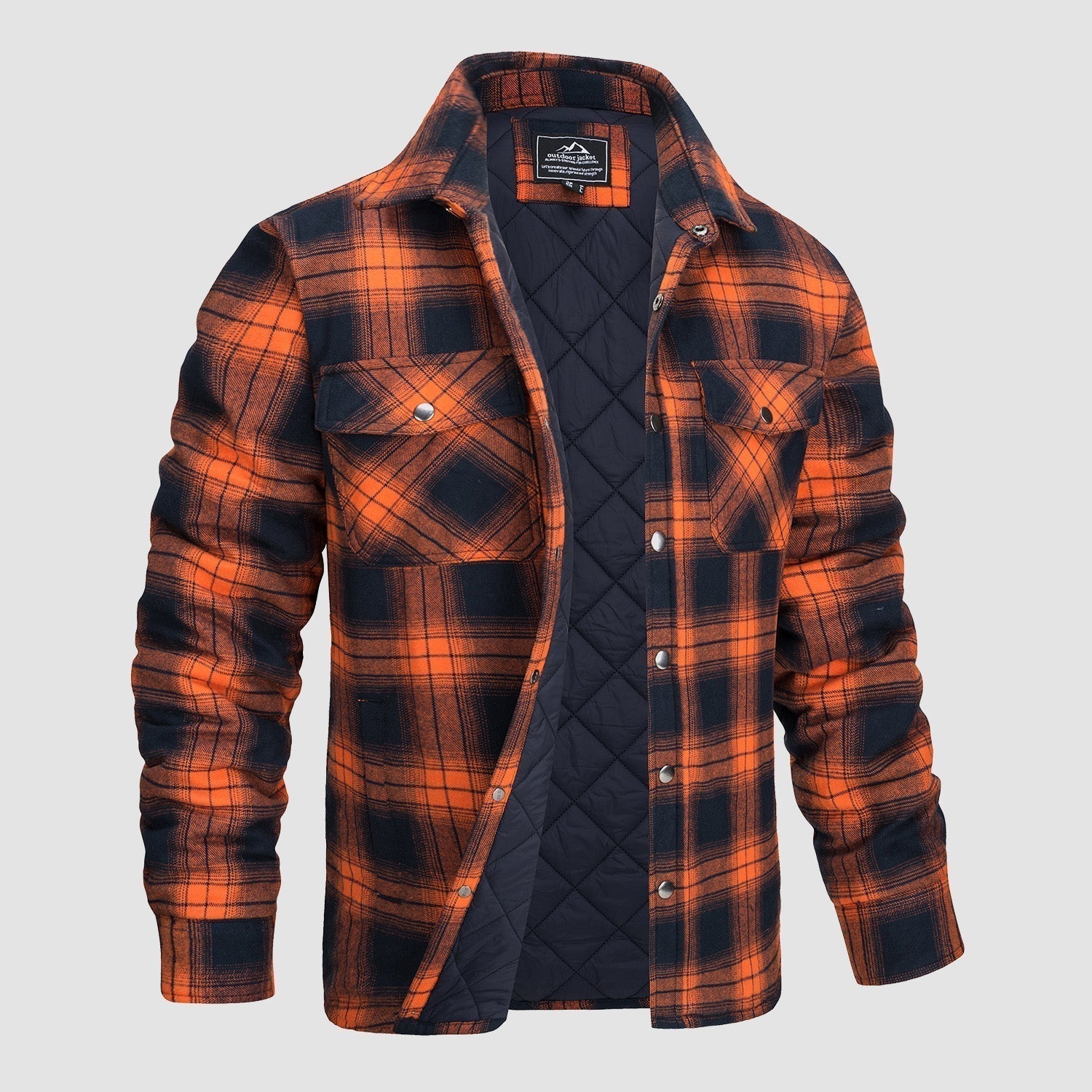 Thorne - Warm Plaid Shirt Jacket for Men - Pexav