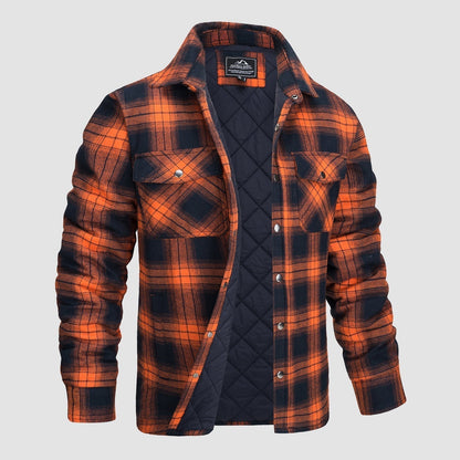Thorne - Warm Plaid Shirt Jacket for Men - Pexav