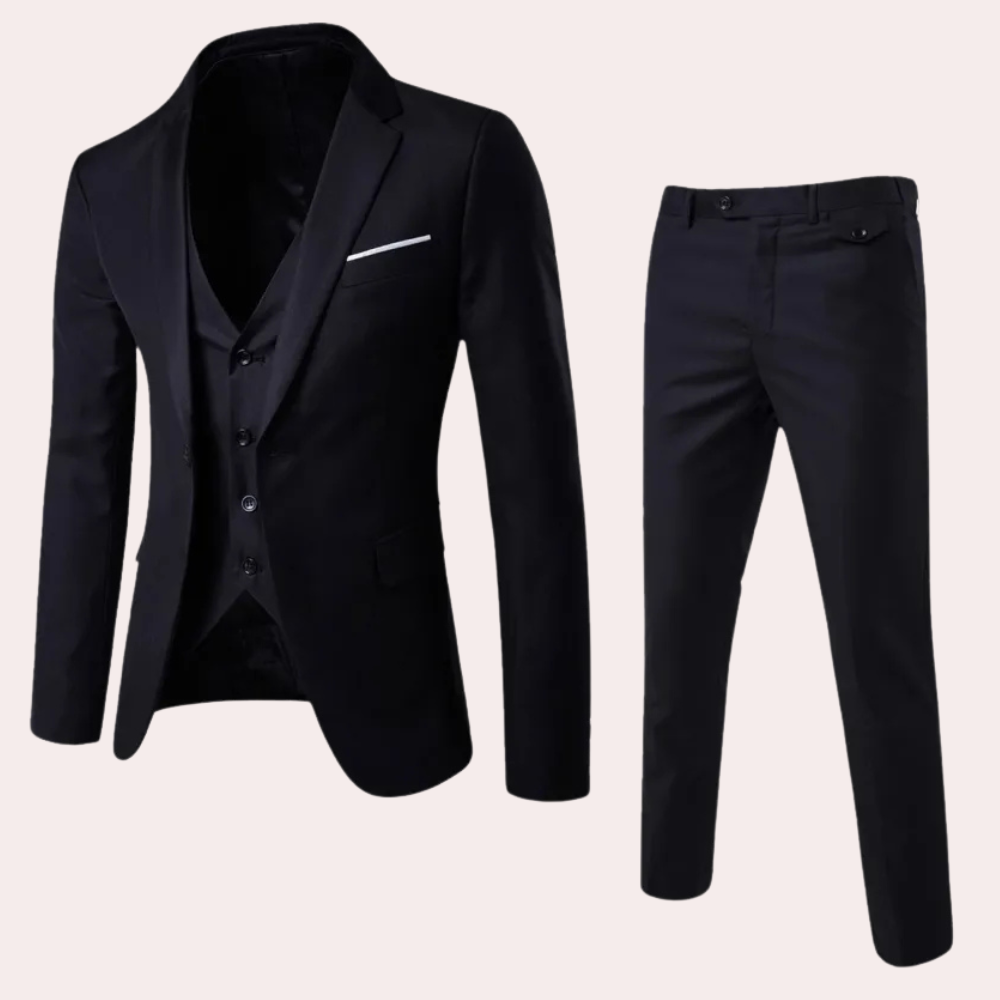 Classic Mens 3 Piece Business Suit - Pexav