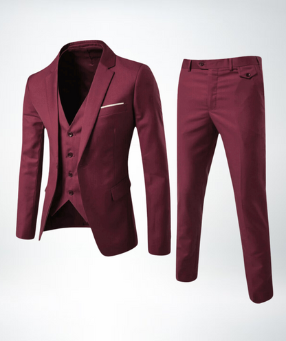 Three-Piece Suit - Archer-Red-S-Nora Luxe