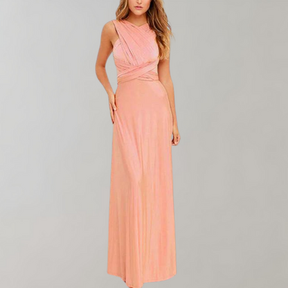 Tia - Elegant Wrap Dress for Women-Pink-S-Nora Luxe
