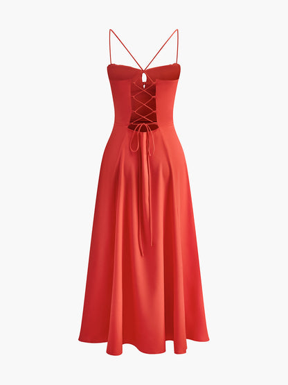 Elegant Back Tie Summer Dress