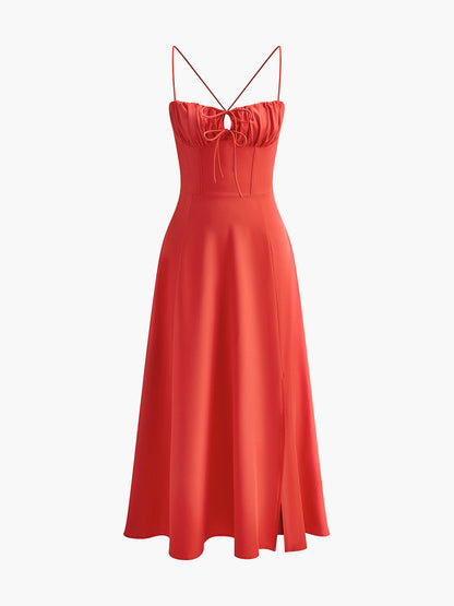 Elegant Back Tie Summer Dress - Pexav