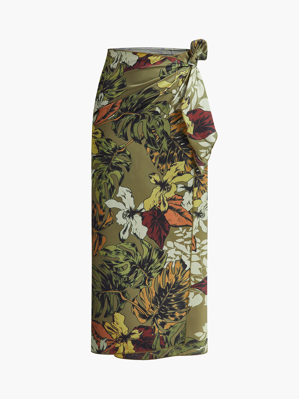 Elegant Floral Wrap Around Skirt
