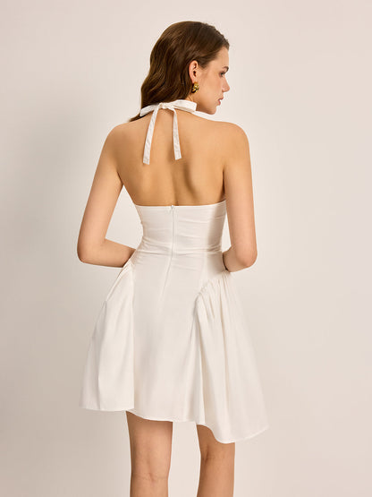 Elegant Floral Lace Up Dress