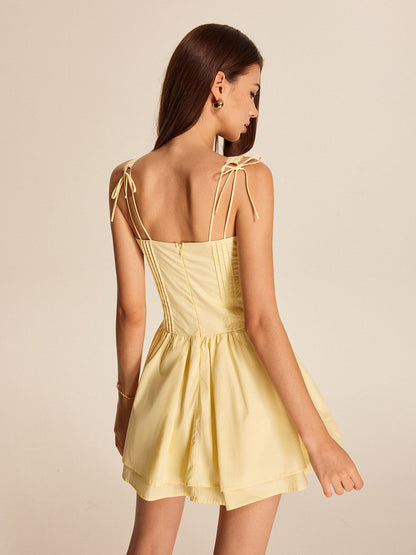 Flowy V Neck Tank Pleated Sundress