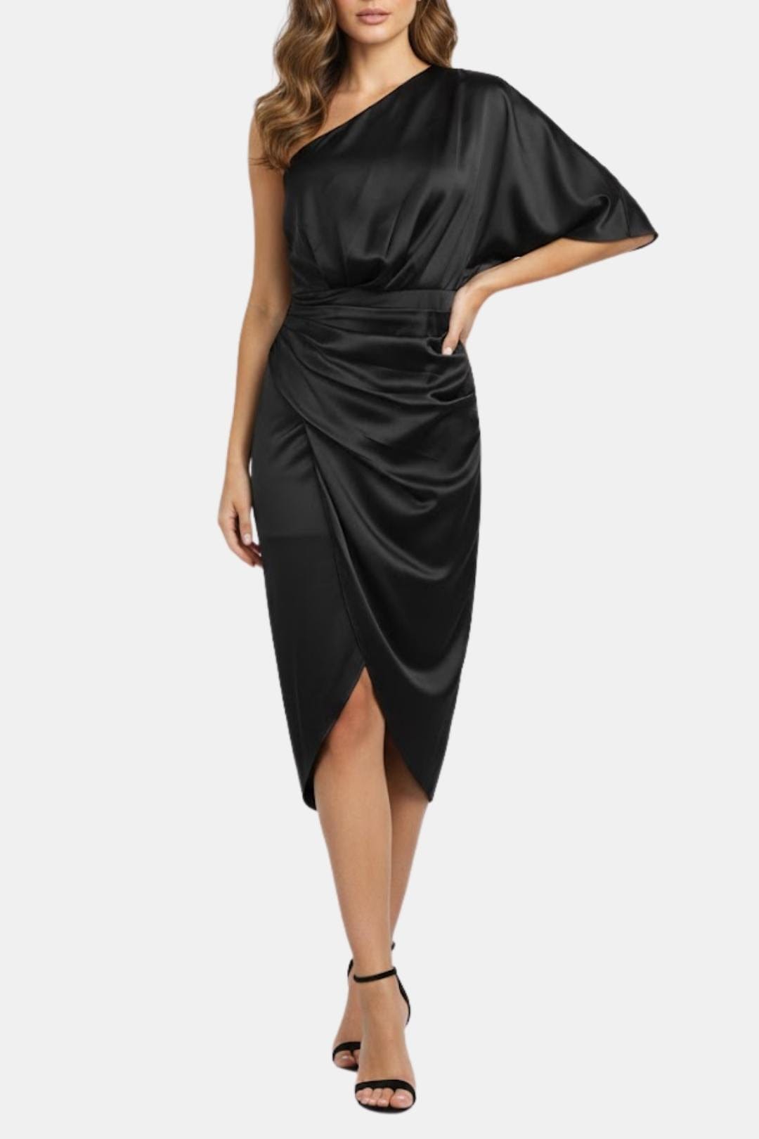 Elegant Asymmetrical Midi Dress for Women - Olytrend