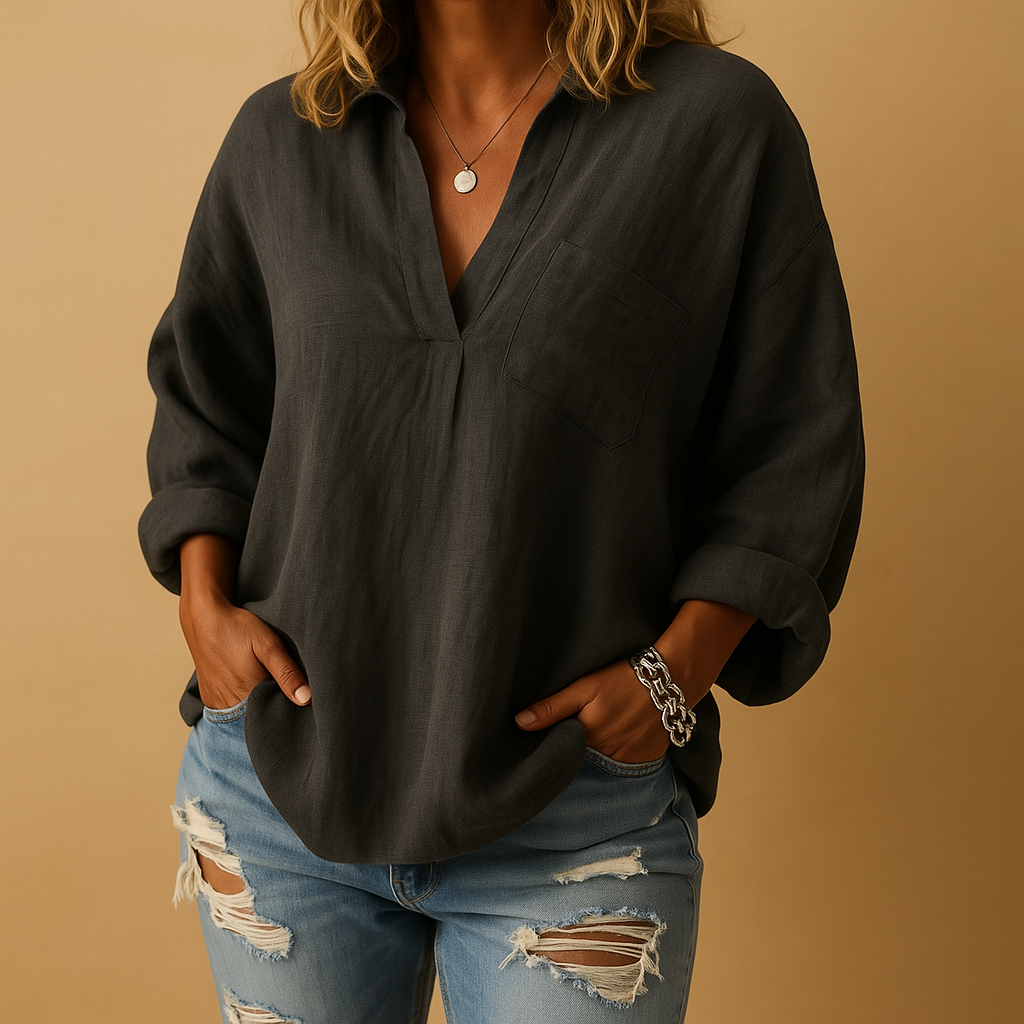 Women’s timeless elegant blouse with a refined fit, suitable for work outfits, casual wear, and evening looks.