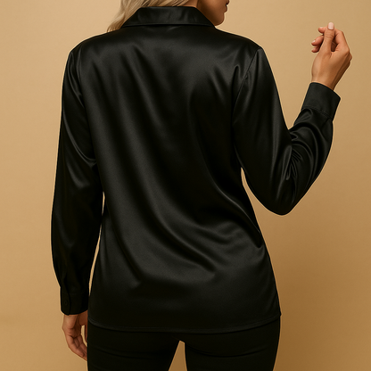 Timeless lightweight blouse for women with a classic collar and relaxed tailored fit, perfect for work or casual everyday wear.