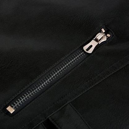 Titanium Rogue Leather Jacket - Hugh-Black-S-Nora Luxe