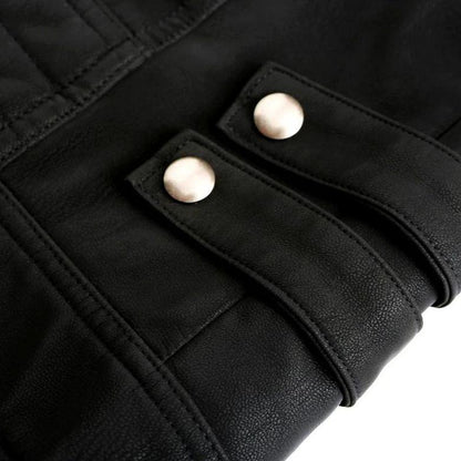 Titanium Rogue Leather Jacket - Hugh-Black-S-Nora Luxe