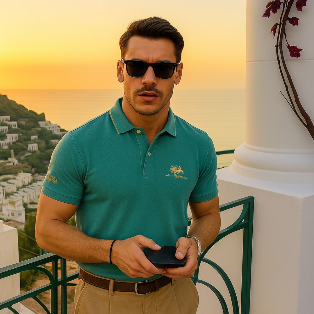 Classic Casual Polo Shirt with Contrast Trim