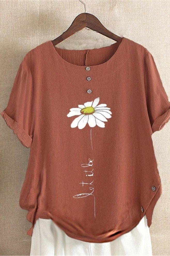 Comfy Women's Casual Floral Tee Shirt