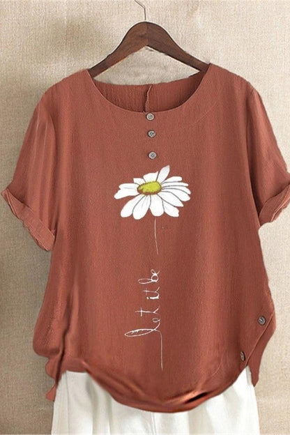 Comfy Women's Casual Floral Tee Shirt