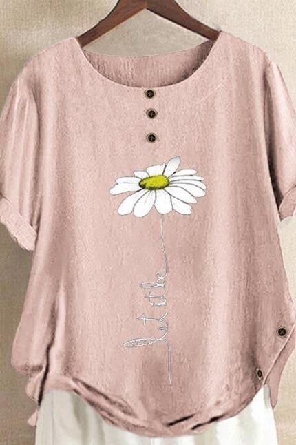 Comfy Women's Casual Floral Tee Shirt