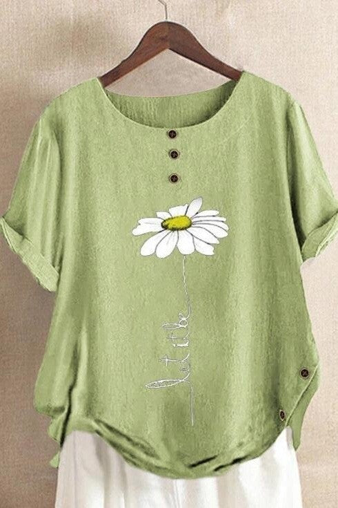 Comfy Women's Casual Floral Tee Shirt
