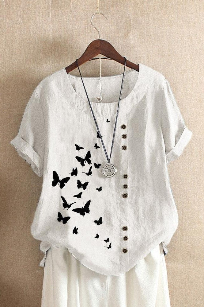 Comfy Women's Lightweight Butterfly T-Shirt - Nocini