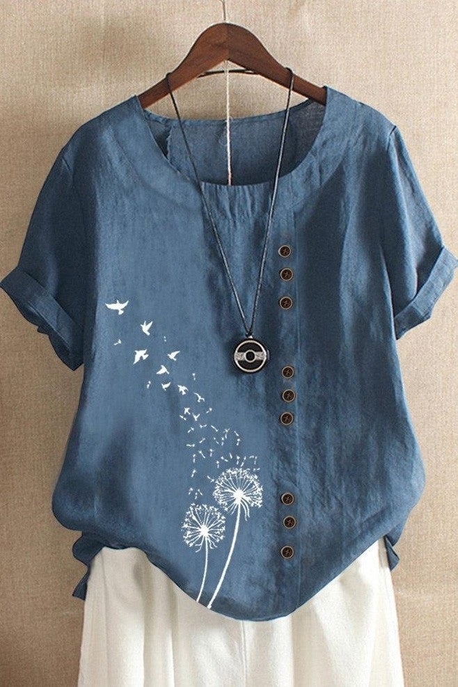 Soft Crew Neck Women's Casual Tee - Nocini