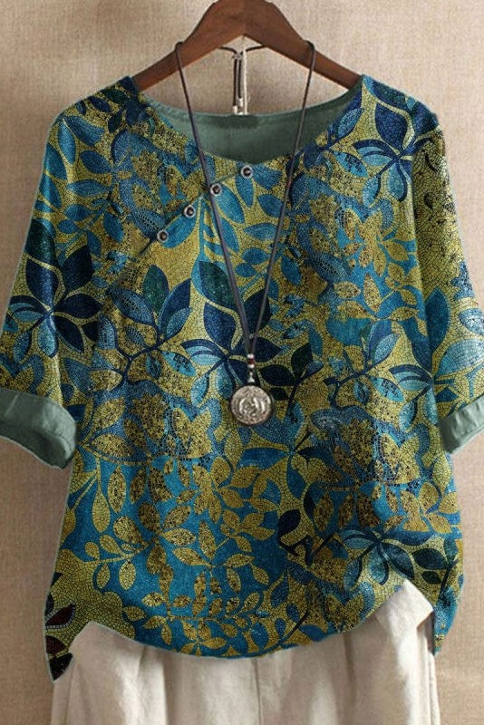 Comfortable Women's Casual Blouse with Round Neck - Nocini