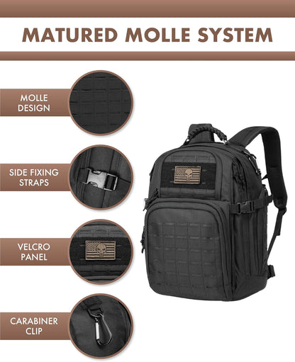 Durable Hiking Backpack with Laptop Compartment and MOLLE