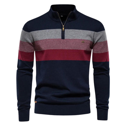 Classic Crew Neck Zip Sweater - Olytrend