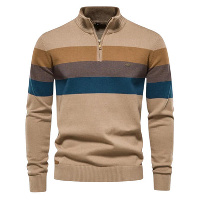 Classic Crew Neck Zip Sweater