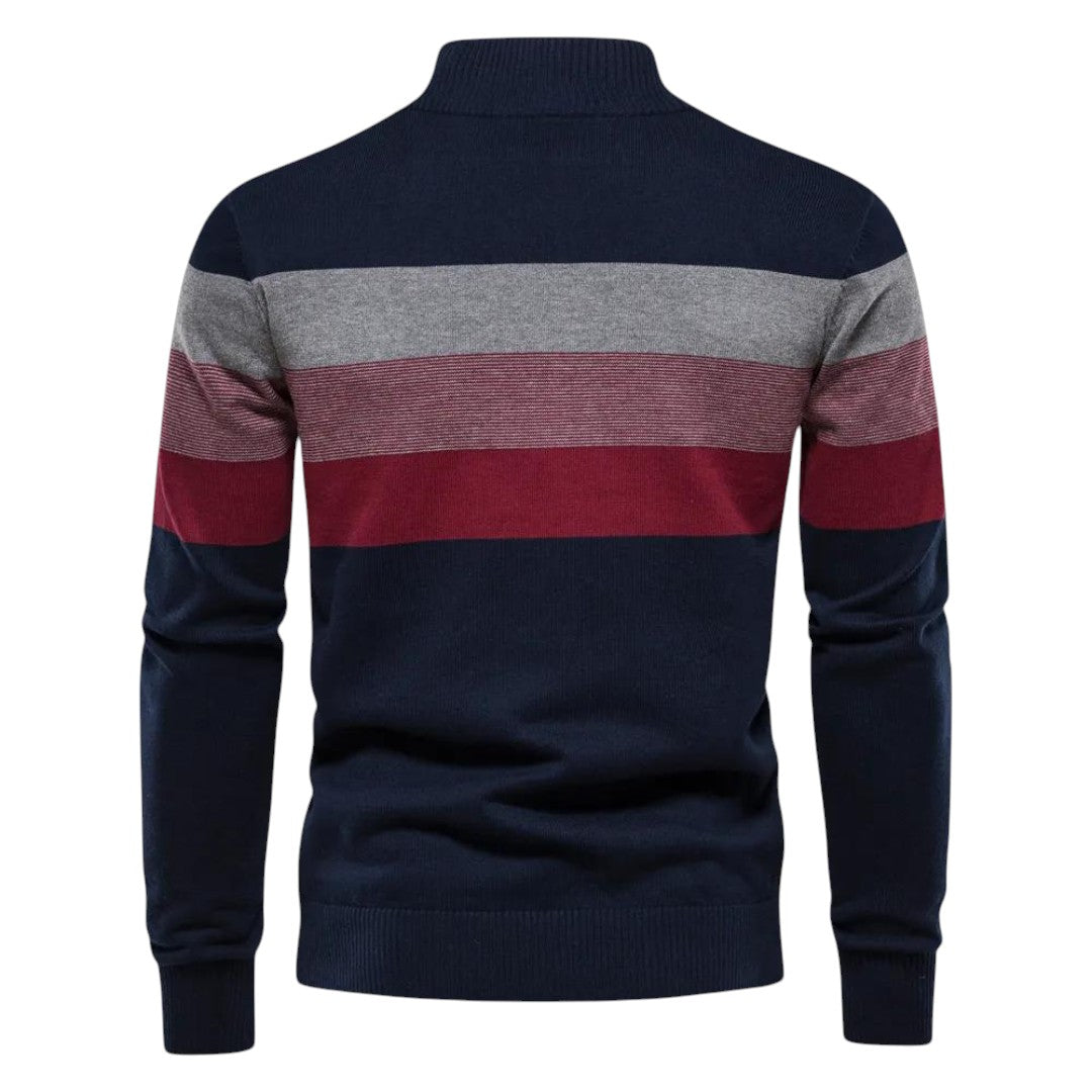 Classic Crew Neck Zip Sweater