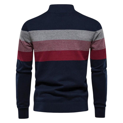 Classic Crew Neck Zip Sweater