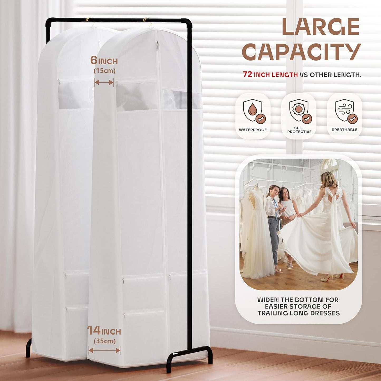 Durable Luggage Clothing Bag with Clear View Pockets